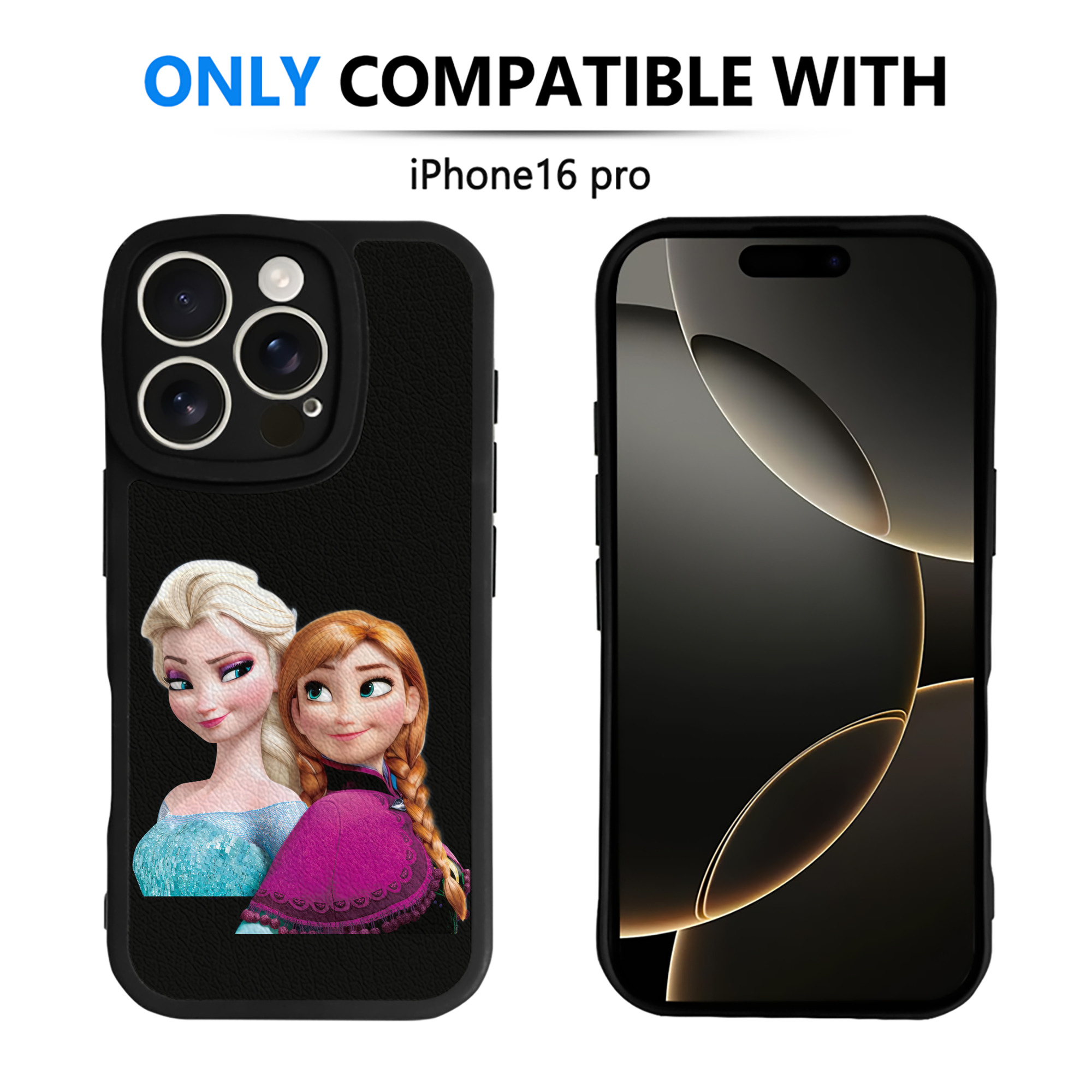 （画像用） アナと雪の女王 アンナ エルサ Frozen Anna Elsa 【iPhone 16シリーズ対応】シリコンスマホケース（レザー調） 材質：シリコン